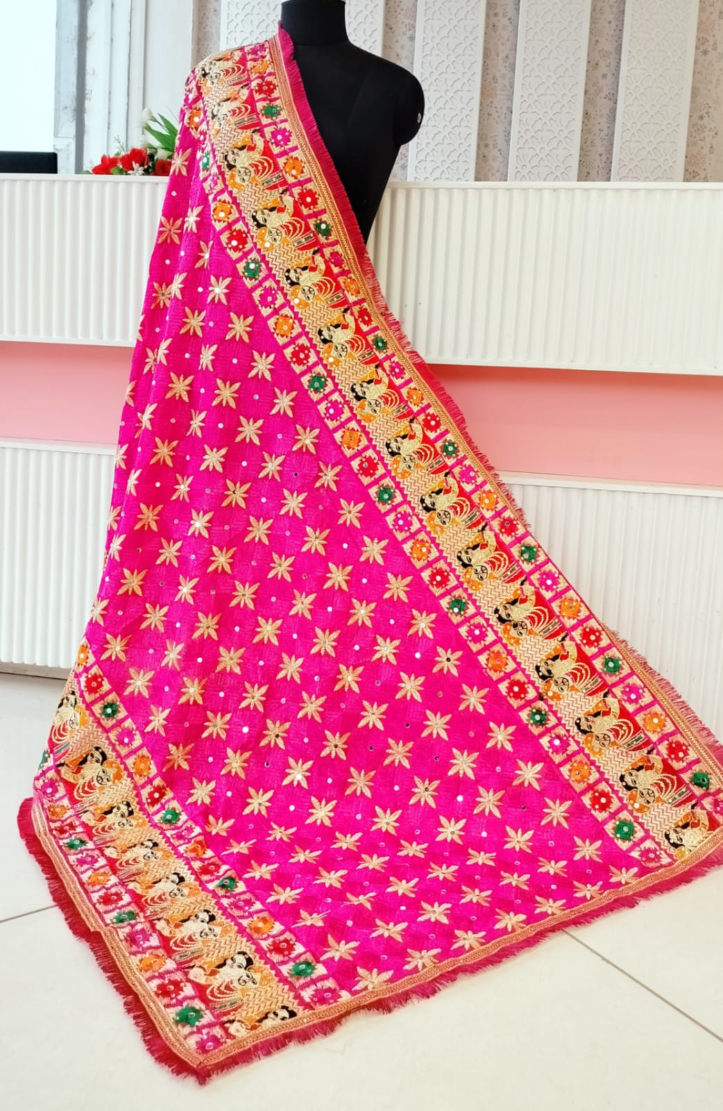 Bridal Zari Work Phulkari Printed Dupatta Catalog
